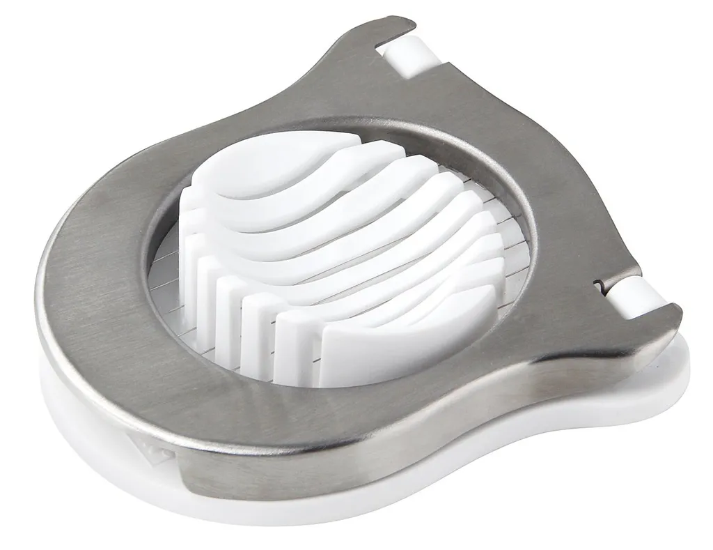 Fackelmann Eischneider, Eierschneider Zum Schneiden Von Scheiben, Mozzarellaschneider Mit Drähten Aus Edelstahl (Farbe: Silber/Weiß), Menge: 1 Stück – Bild 2
