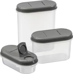 Plast Team Trockenvorratsdosen-Set Margerit 3er Set Grau