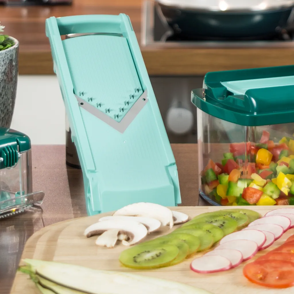 Genius Gemüseschneider Nicer Dicer Fusion Slicer Verstellbarer Gemüsehobel; A33680 – Bild 4