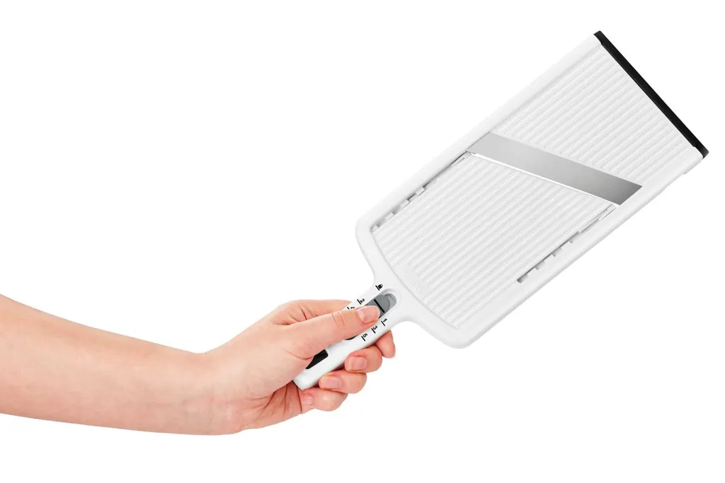 Gemüsehobel Küchenreibe Gurkenhobel Kartoffelschneider Küchenhobel 6 Stufen Weiß – Bild 2