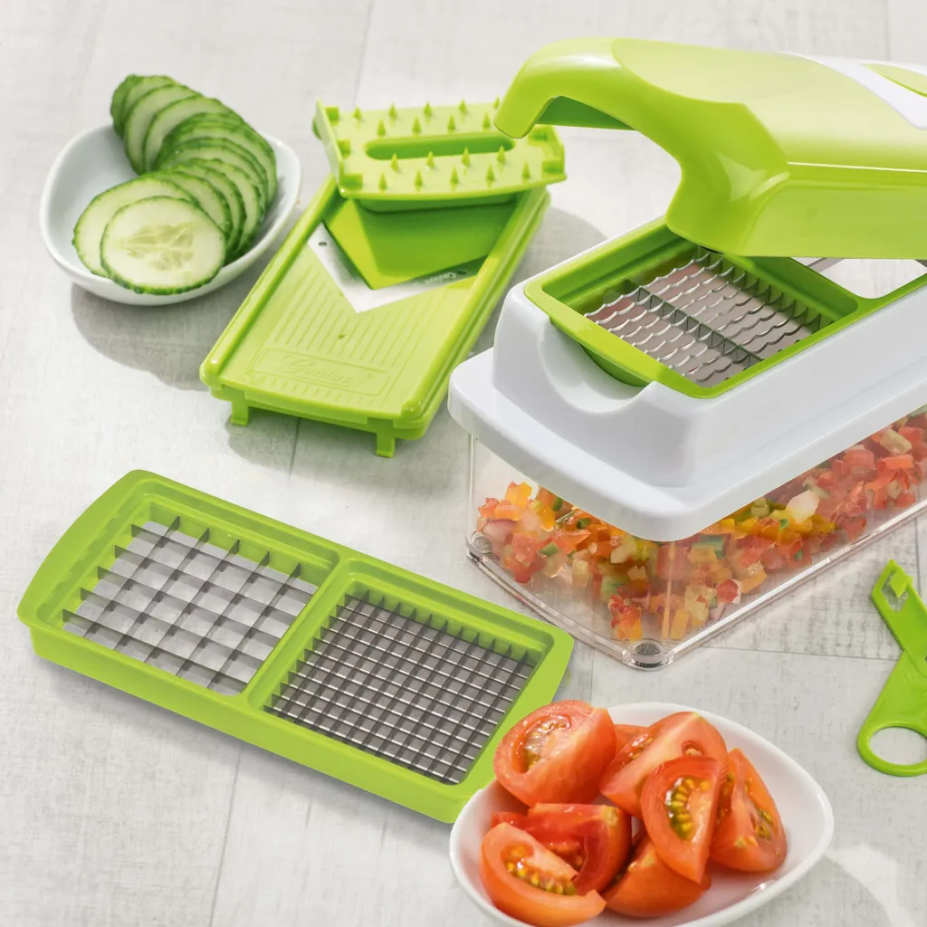 Genius Nicer Dicer Smart 9 Teile - Schneiden, Würfeln, Hobeln, Schälen, Aufbewahren, Obst- & Gemüse-Schneider; A33551 – Bild 2