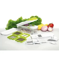 Dicer Express - Multifunktionales Gemüse- Und Obstschneider, 15 Teiliges Set Mit Fingerschutz, Alles-Schneider- Original Aus Der TV Werbung