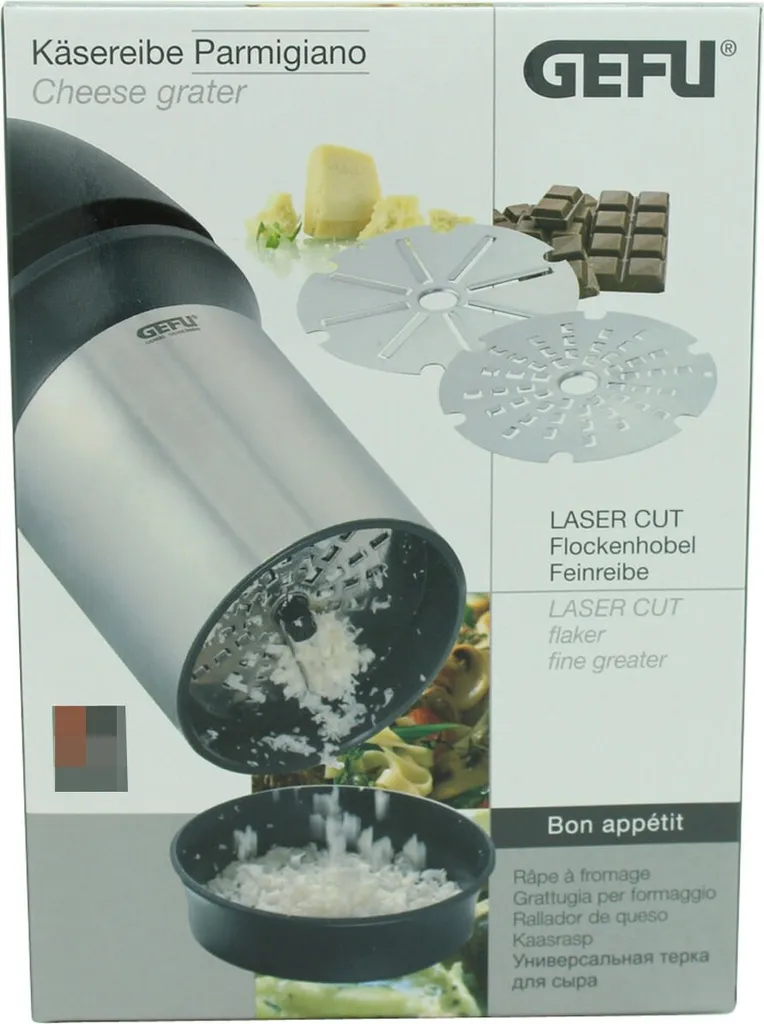 Gefu Käsereibe Parmigiano 34680 Käse Reibe Laser Cut 2 Reibscheiben – Bild 20