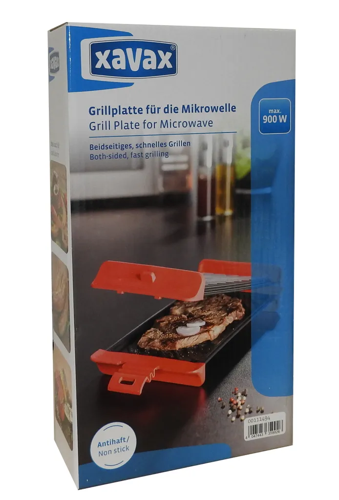 Xavax 2x Grillplatte F. Mikrowelle Grillrost Grill Grillgitter Bratpfanne Grillpfanne – Bild 2