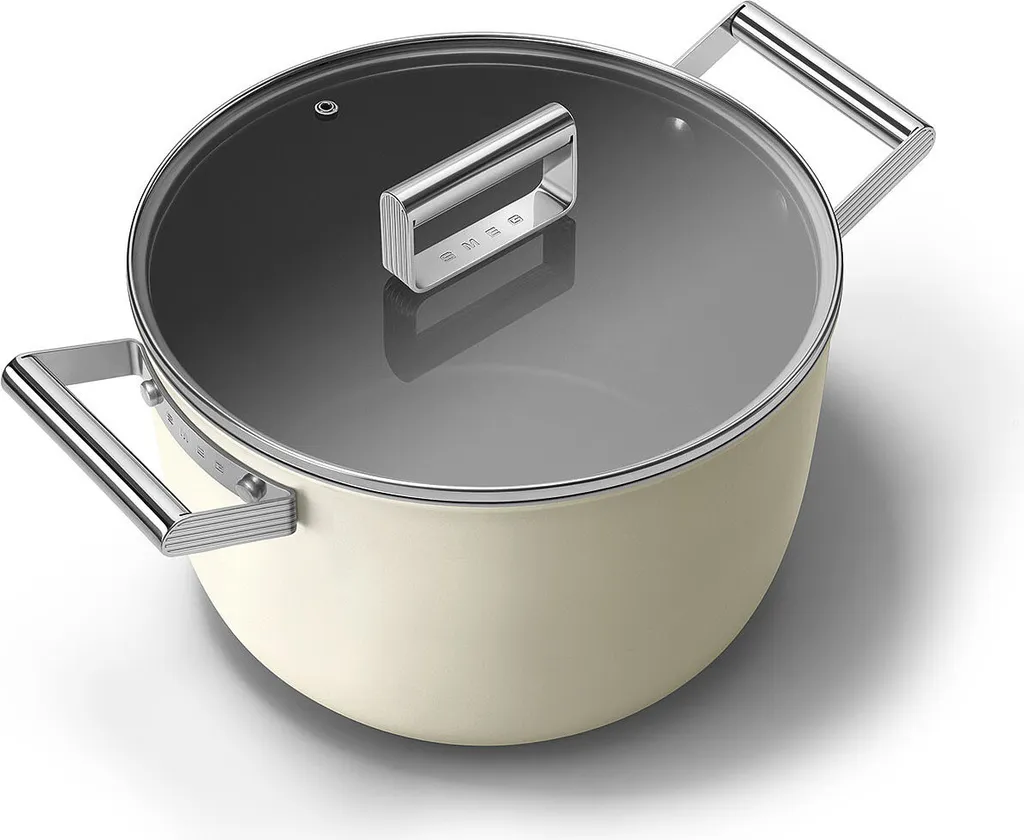 SMEG Kochtopf Mit Deckel Matt Creme - Ø 26 Cm / 7,7 Liter – Bild 3