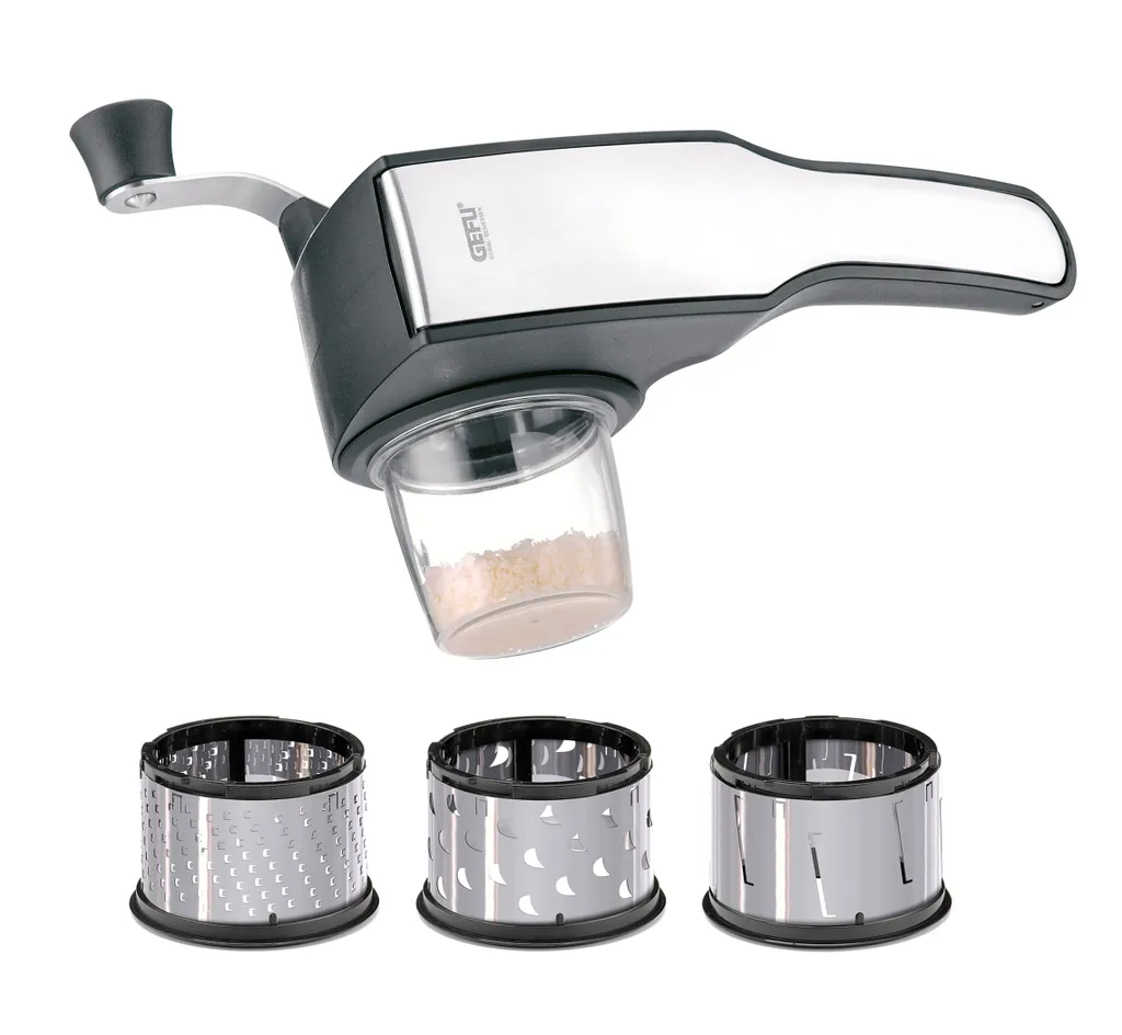 Gefu Trommelreibe Pecorino Laser Cut Mit 3 Trommeleinsätzen Käsereibe – Bild 9