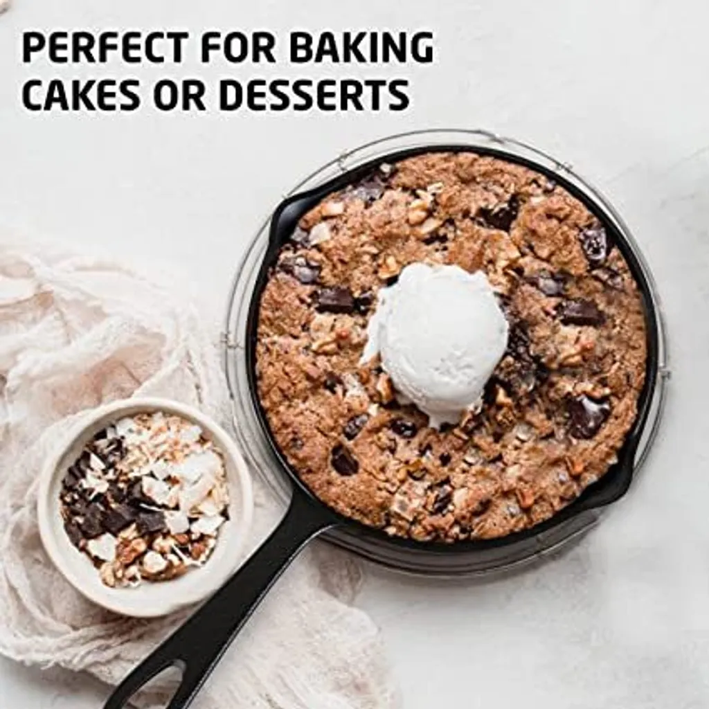 Nuovva Cast Iron - Skillet Casserole Set - 3 Piece - Skillet / Cast Iron Skillet (15cm-20cm-25cm) - Geeignet Für Alle Wärmequellen – Bild 5