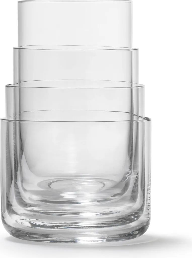 AARKE Gläser 4er Set Nesting Glasses 4x 290ml Kristallglas Stapelbar Trinkgläser