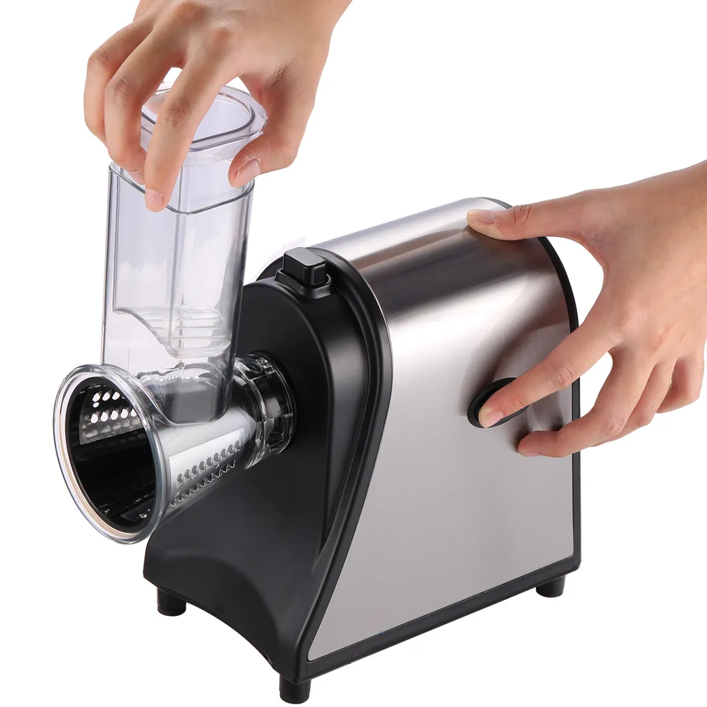 5 In 1 Elektrischer Gemüsehobel, 250W Automatische Gemüsereibe Mit 5 Kegel-Klingen, Edelstahl Gemüseschneider, Multifunktionsreibe Gemüse Raspel Für Obst Gemüse – Bild 10