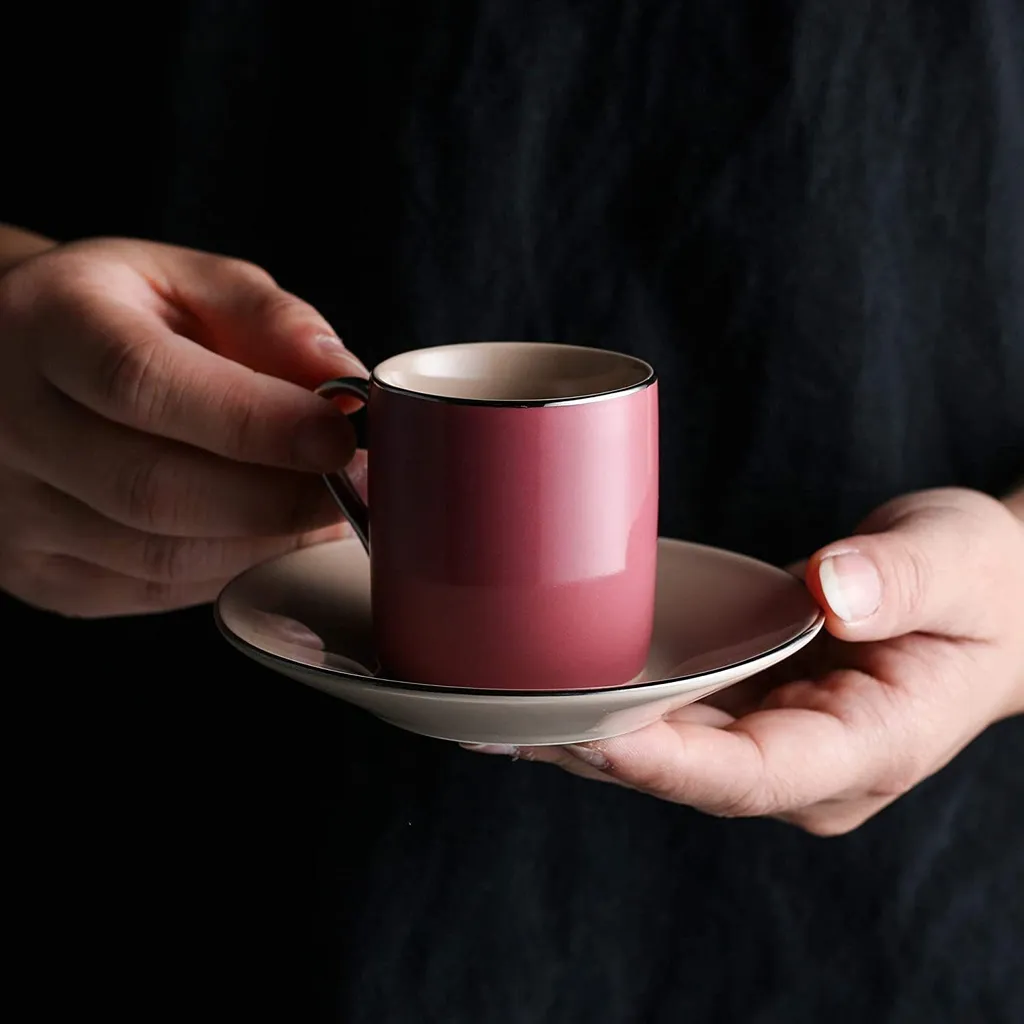 Artvigor, Porzellan Kaffeeservice, Bunt 12 Teilig Kaffee Set, Mit 6 Espressotassen 80 Ml, 6 Untertassen, Mehrfarbig – Bild 8