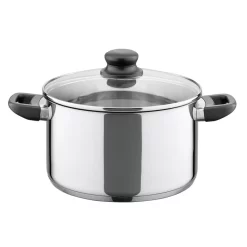 ELO 68224 Juwel De Luxe Fleischtopf 24cm Mit Glas-Deckel, Silber