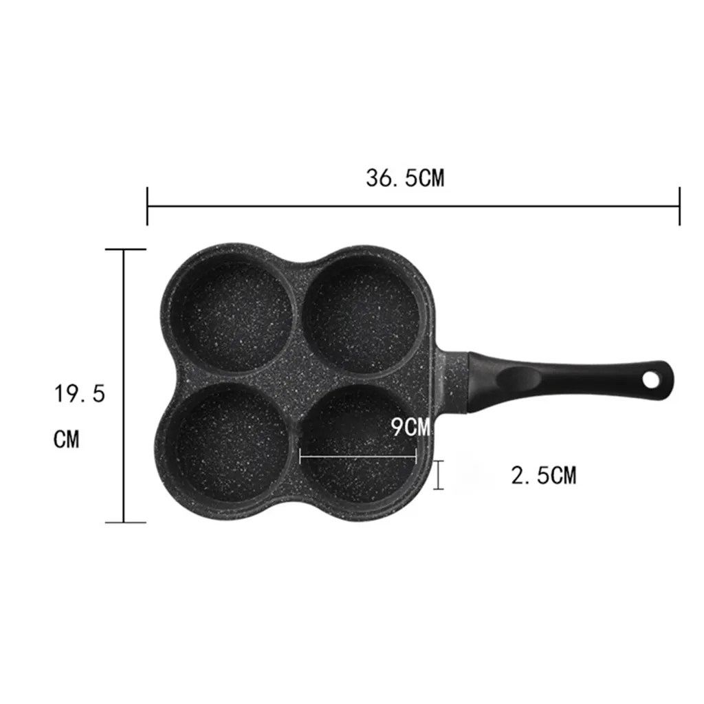 4-Loch-Omelettpfanne,Burger Egg Ham Pancake Maker,Antihaftpfanne – Bild 3