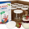 MamboCat 12er Set Weckgläser Tulpenglas Mit Frischhalte-Deckel 220ml + Rezeptheft