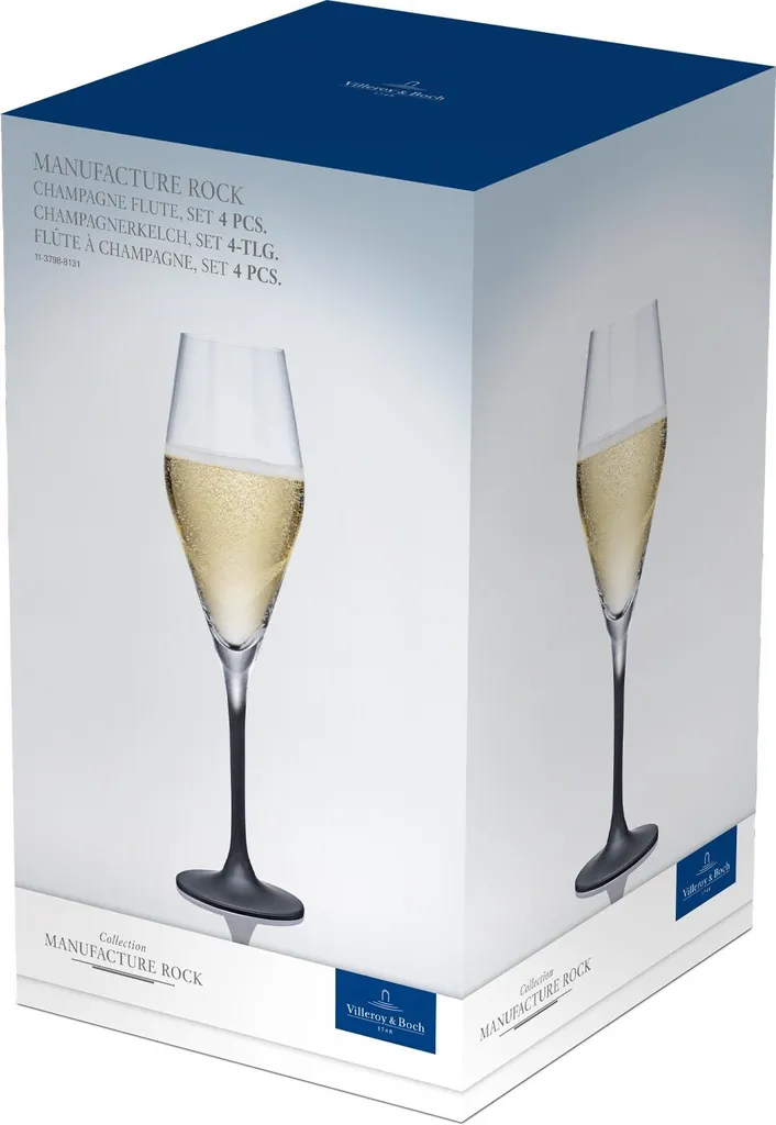 Villeroy & Boch Champagnerkelch Manufacture Rock Klar,schwarz, 4 Tlg. – Bild 8