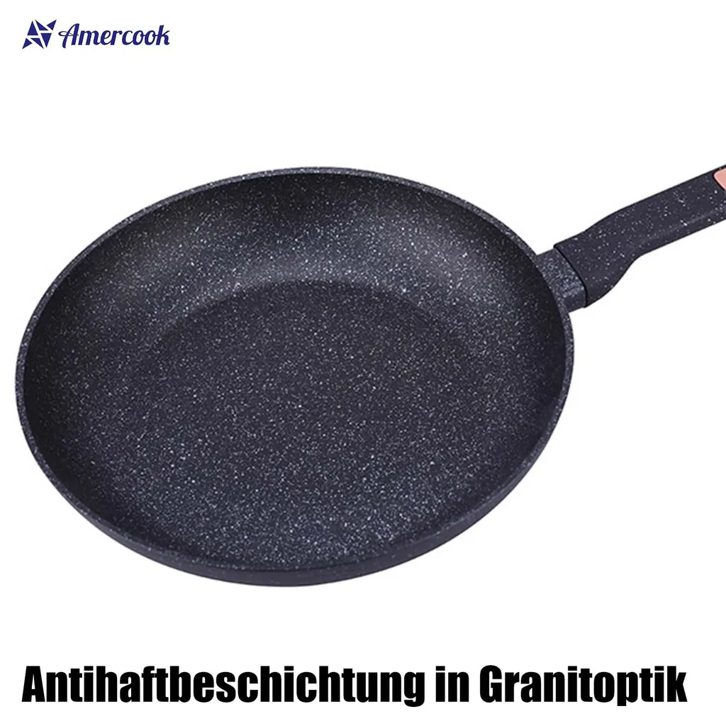 AMERCOOK Brittany Bratpfanne 20 Cm - Universal-Pfanne Mit Aluminiumkern Bratpfanne - Für Alle Herdarten Zum Braten, Kochen Und Schmoren Induktionsgeeignet Bratpfanne Antihaft-beschichtet – Bild 3