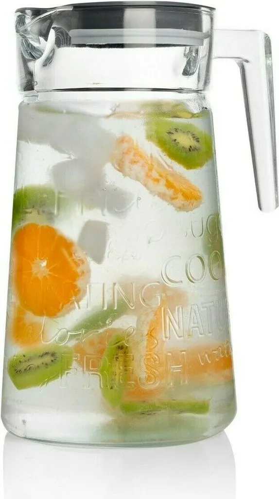 Pasabahce Glaskaraffe Krug Mit Deckel Saftkrug Wasserkrug 2L Kanne Wasser Saft City Pop – Bild 4