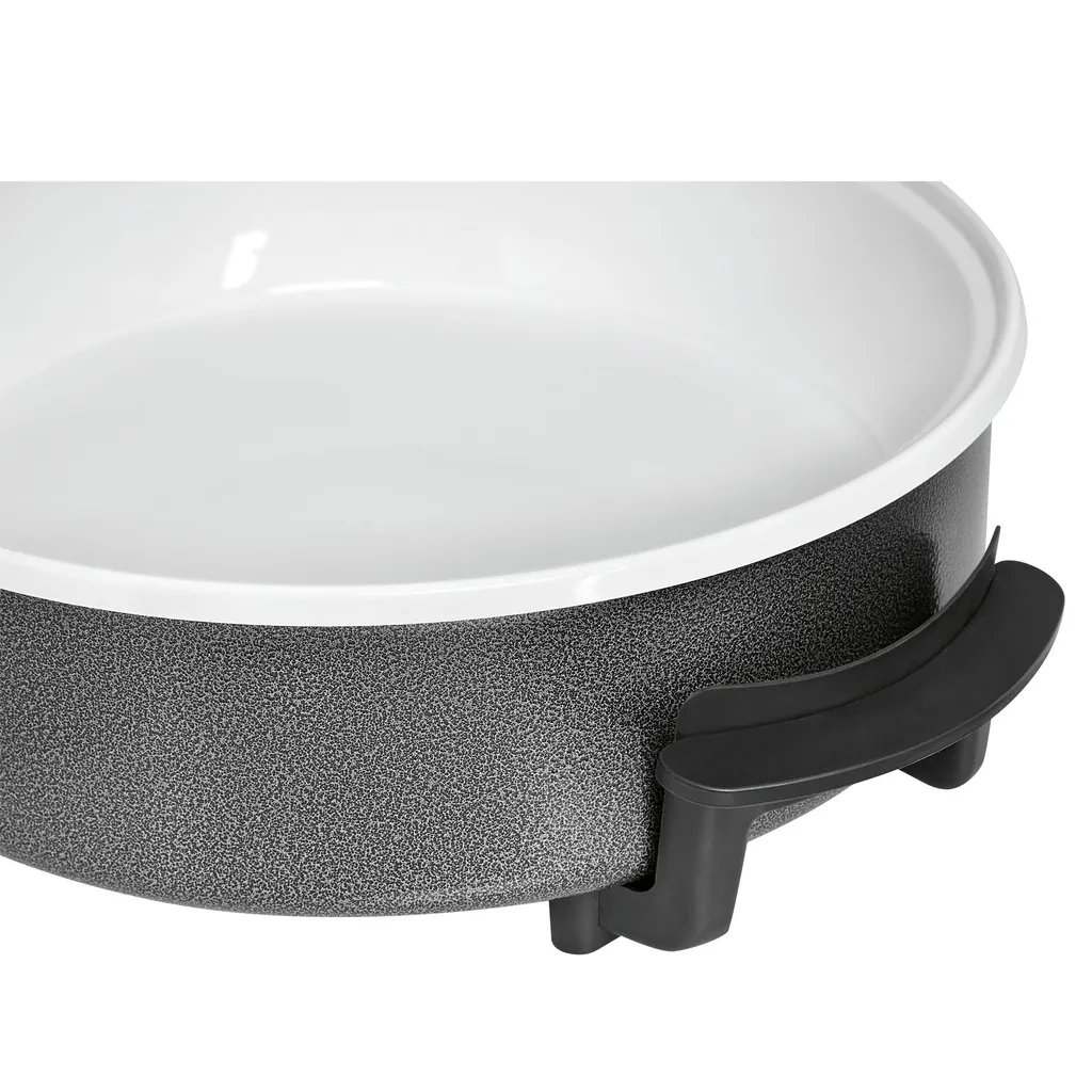 Clatronic PP 3570 C Elektropfanne XXL Partypfanne Elektrisch Mit Keramikbeschichtung Und Glas-Deckel,Ø 42 Cm Elektrische Multifunktionspfanne, Schwarz – Bild 2
