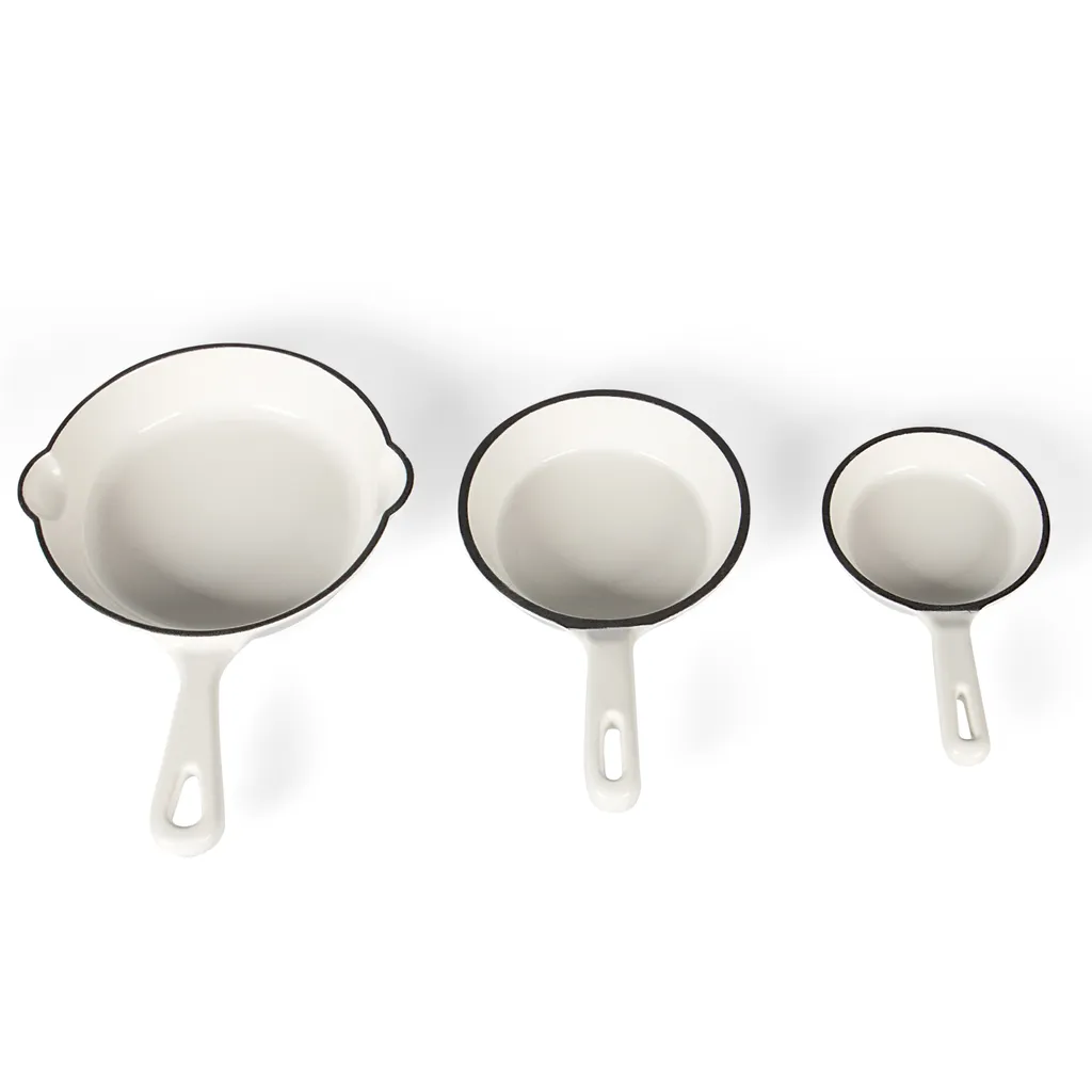 Kochchef Gusseisen Pfanne 3er Set In Verschiedenen Größen, Ø9,9 Cm, Ø12,7 Cm, Ø 15,5 Cm Pfannenset Pfannen Sind Induktionsgeeignet, Backofengeeignet Bis Max. 200°