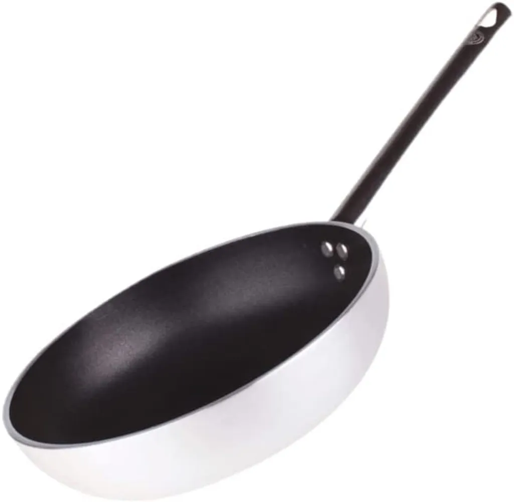 Pentole Agnelli ALSA2111BS28 Platin Versenkte Hochbratpfanne, Aluminium, 5 Mm Dick, Mit Edelstahlrohrgriff, 28 Cm – Bild 2