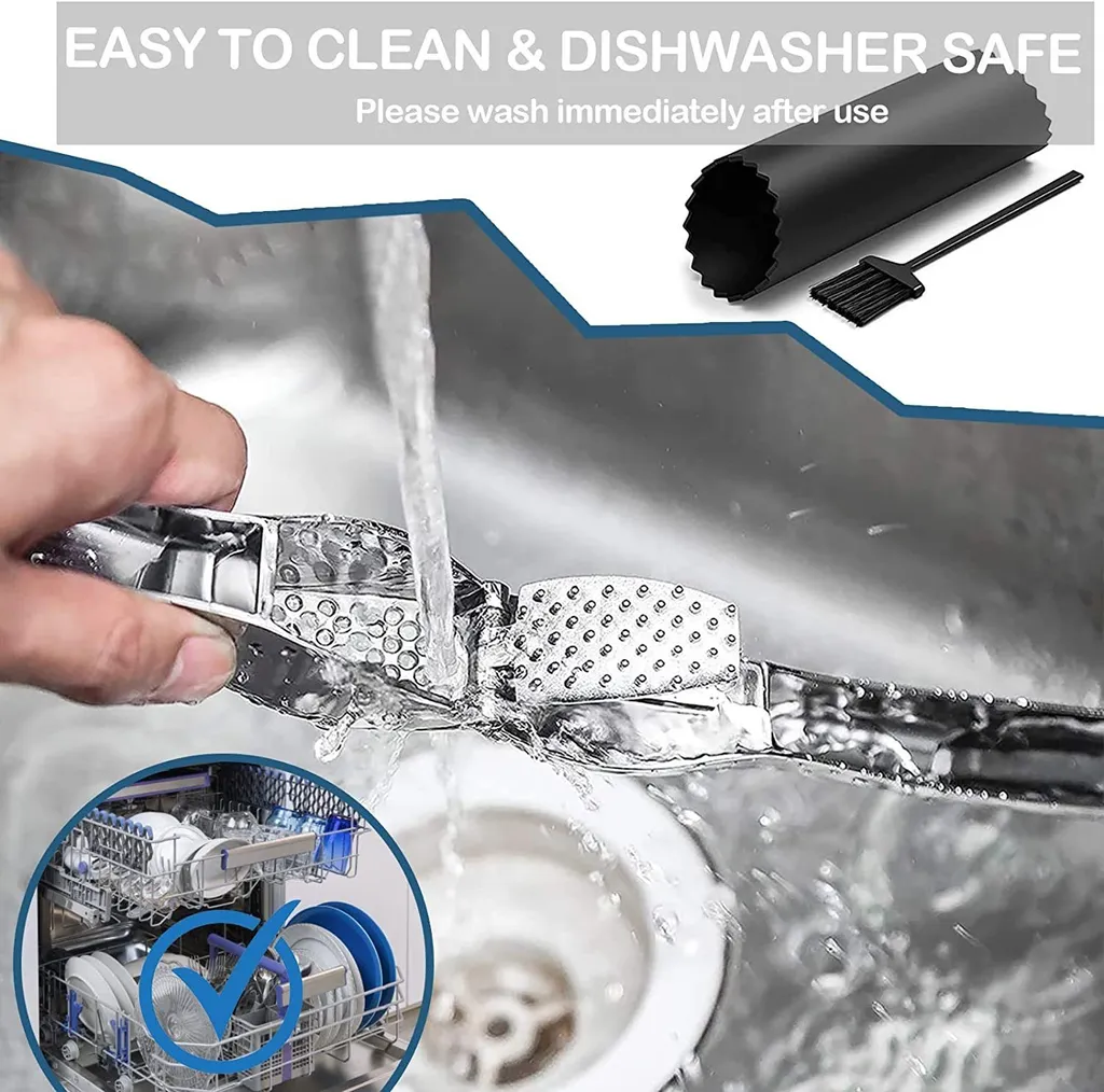 LOZAYI Knoblauchpresse,15,5 Cm Knoblauch- Und Ingwerpresse Mit Ergonomischem Griff Aus Zinklegierung, Praktischer, Rostfrei Und Leicht Zu Reinigen, – Bild 5