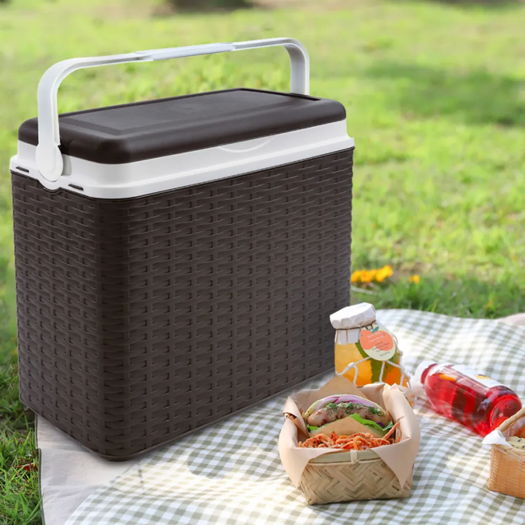 H-Line Kühlbox 24L Rattan Anthrazit 8951 – Bild 8