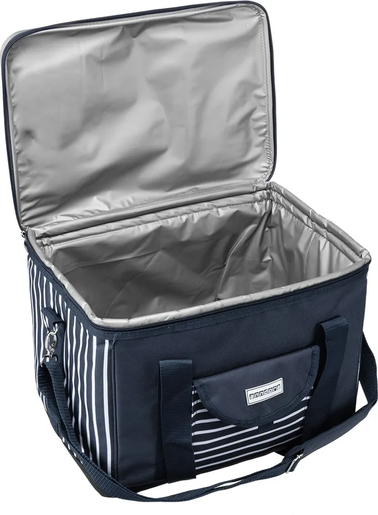 Anndora Kühltasche XL 40 Liter AHOI Mit Reissverschluss - Blau-weis-gestreift – Bild 2