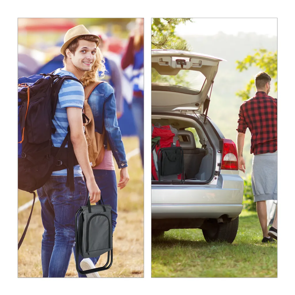 Relaxdays Campinghocker Mit Kühltasche – Bild 3