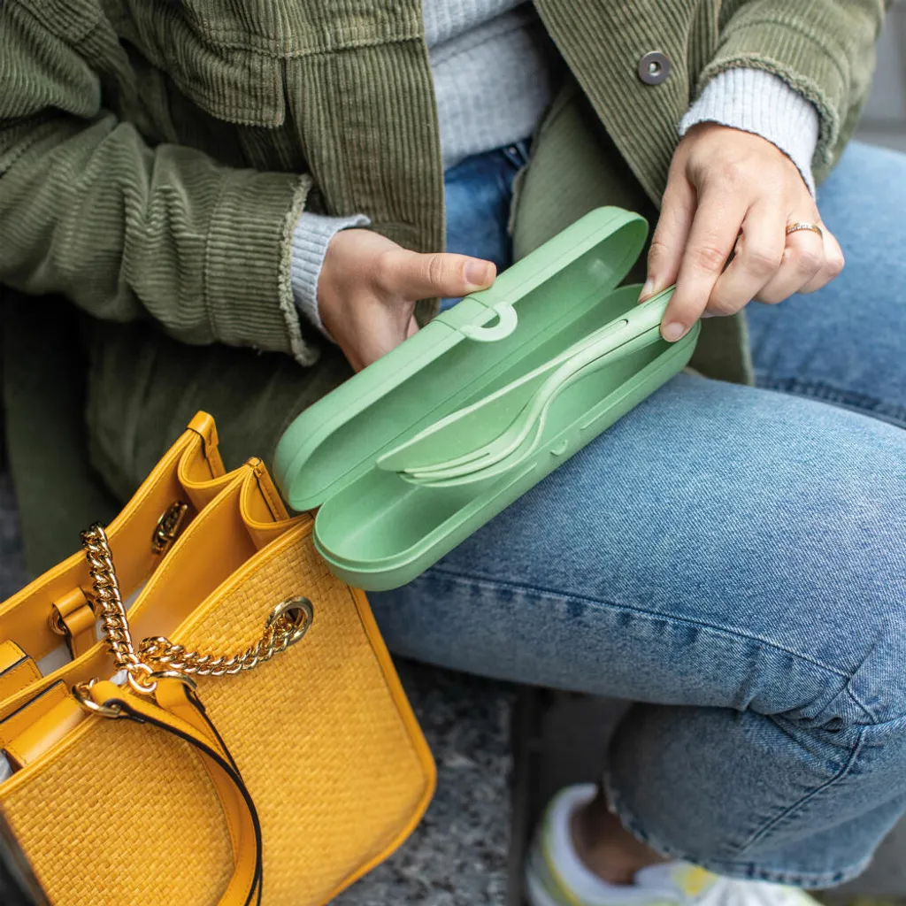 Koziol Besteck Etui Klikk Etui, Bestecktasche, Aufbewahrung, Kunststoff, Nature Leaf Green, 7034703 – Bild 2