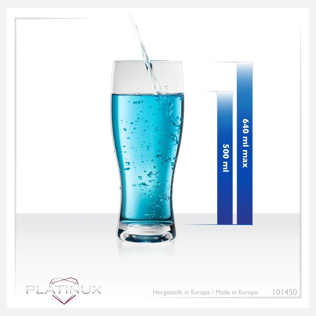 Biergläser 500ml (max. 640ml) Set 6-Teilig Bierseidel Weizengläser 0,5L Glas – Bild 5