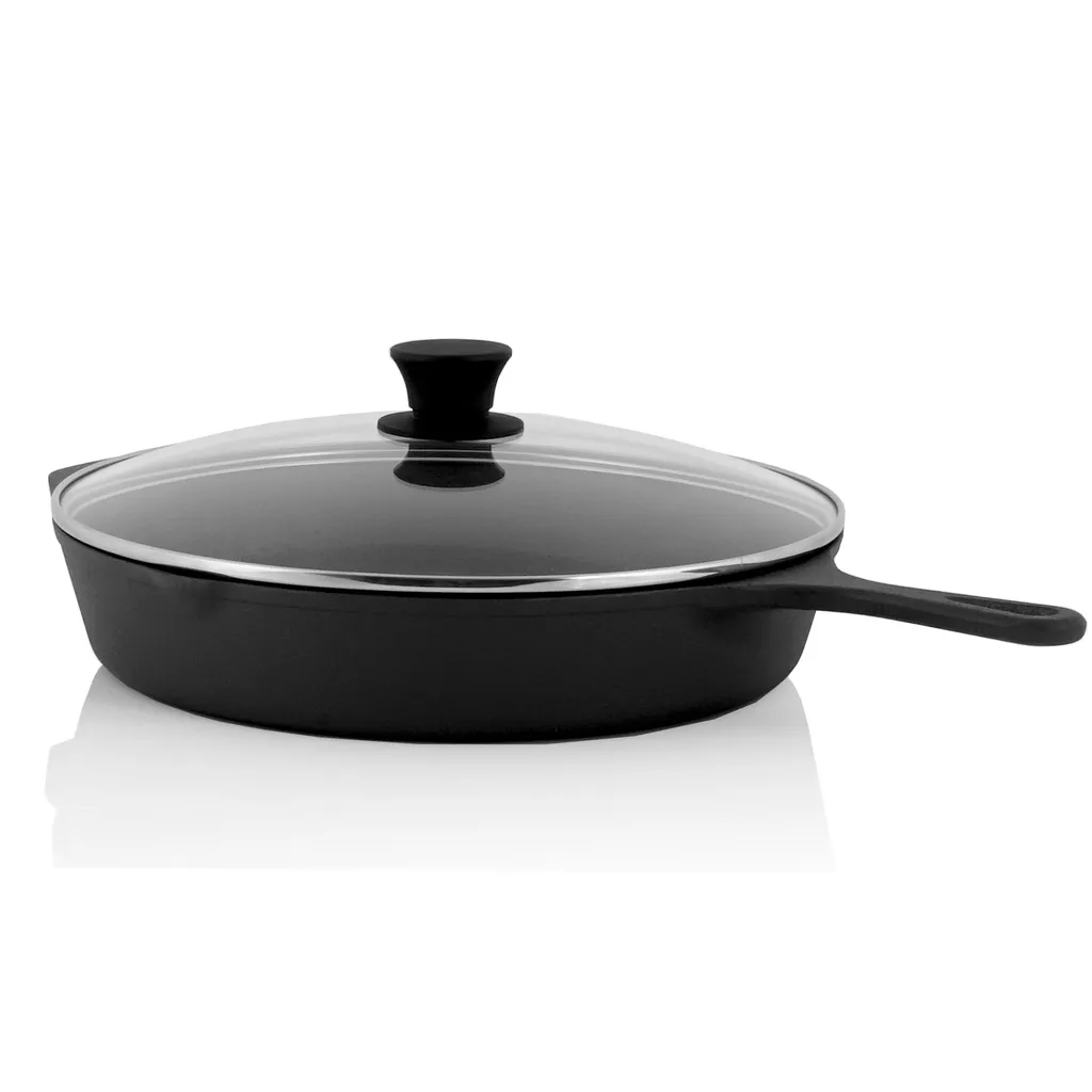 BBQ-Toro Gusseisen Grillpfanne Ø 30 Cm Mit Glasdeckel | Bratpfanne – Bild 7