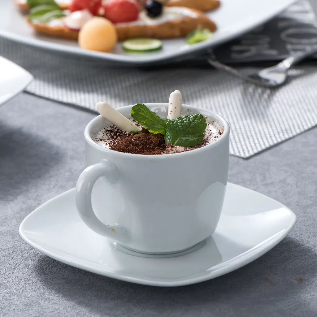 Malacasa Serie Julia, Tafelservice 60-teilig Kombiservice Porzellan Geschirrset Mit Kaffeetassen, Unterteller, Kuchenteller, Suppenteller Und Flachteller, Kaffeeservice Für 12 Personen – Bild 4