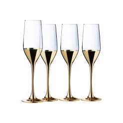 CreaTable 23462 Golden Days Sektglas 170 Ml, Klar (4er Pack)