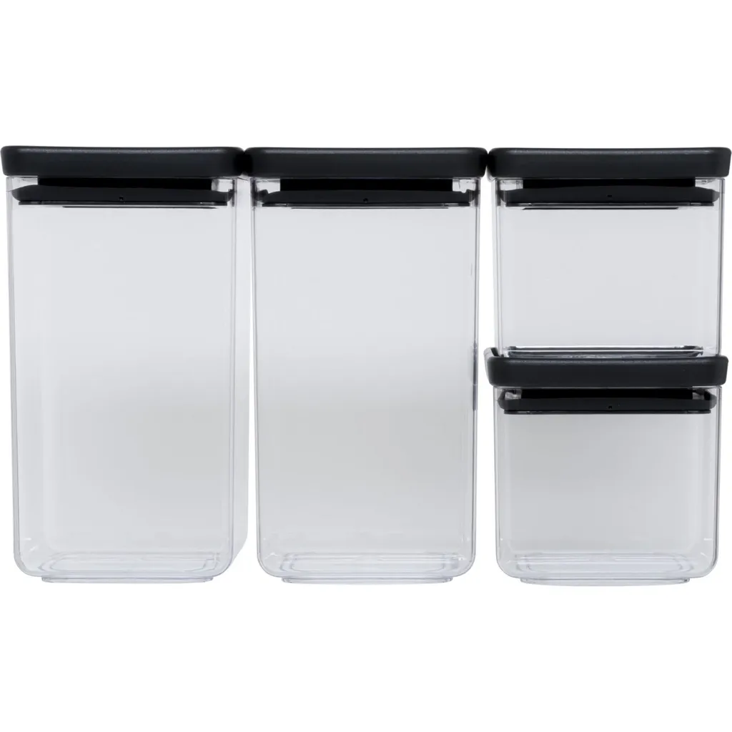 4x1 Brabantia Vorratsdose Tasty Eckig, Dunkelgrau – Bild 2