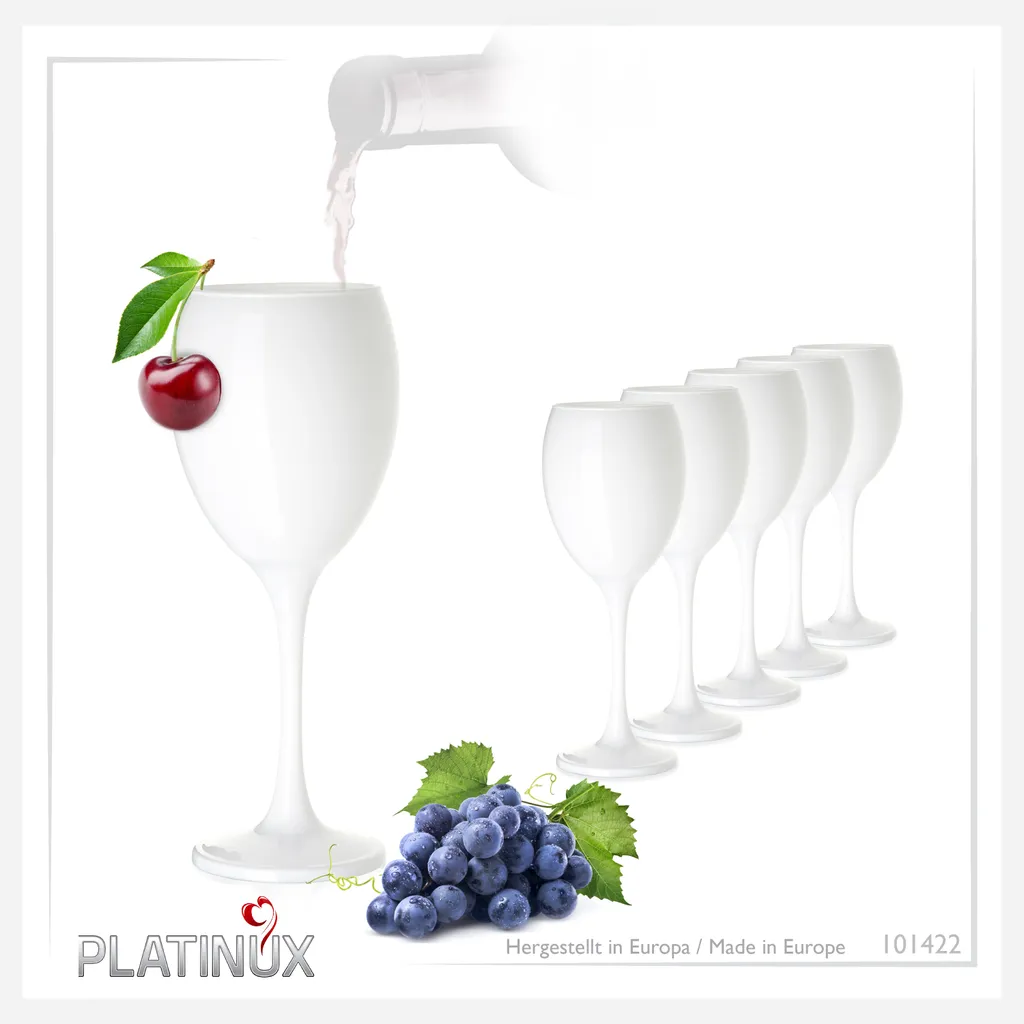 Weiße Weingläser Wasserglas Set 6 Teilig 130ml (max. 320ml) Aus Glas Massiv Weißweingläser Rotweingläser – Bild 9