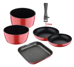 Bergner Induktion Grill Bratpfanne Kasselrolle Topf Kochtopfset Click & Cook Set, Ausführung:Topf Ø 16cm
