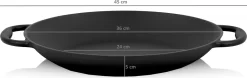 BBQ-Toro Paella Pfanne, 6 Personen | Ø 36 Cm | Gusseisen Grillpfanne Mit Griffen