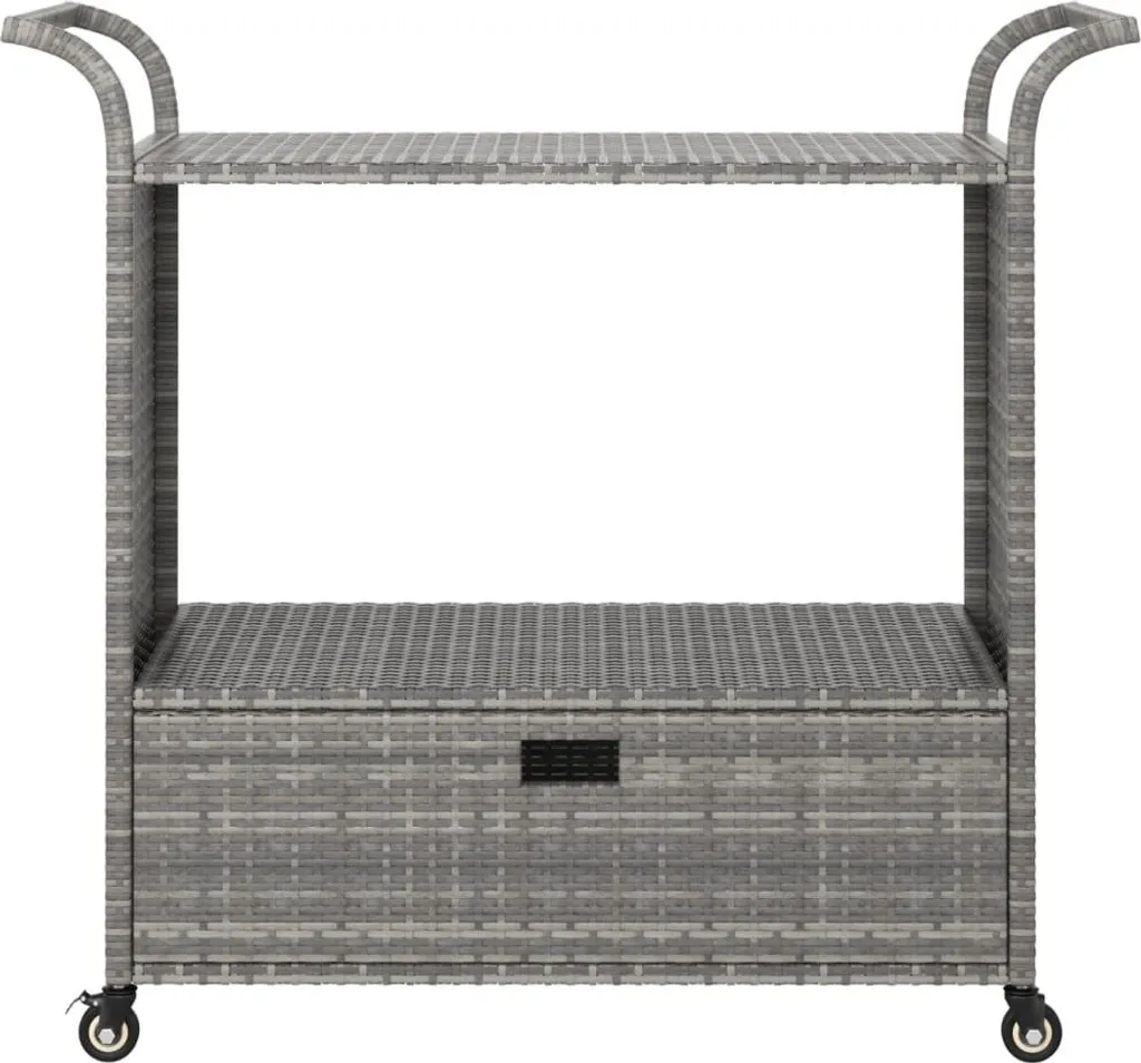 VidaXL Barwagen Mit Schublade Grau 100x45x97 Cm Poly Rattan – Bild 3