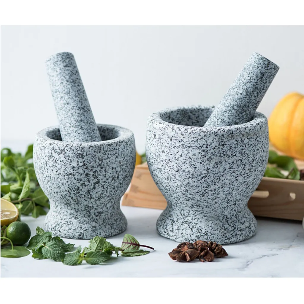 Granit-Mörser-Set Mit Schutzboden, Holzlöffel Und Gratis EBook – Mörser Und Stößel Aus Stabilem Und Geruchlosem Granit – Gewürzmörser,groß – Bild 6