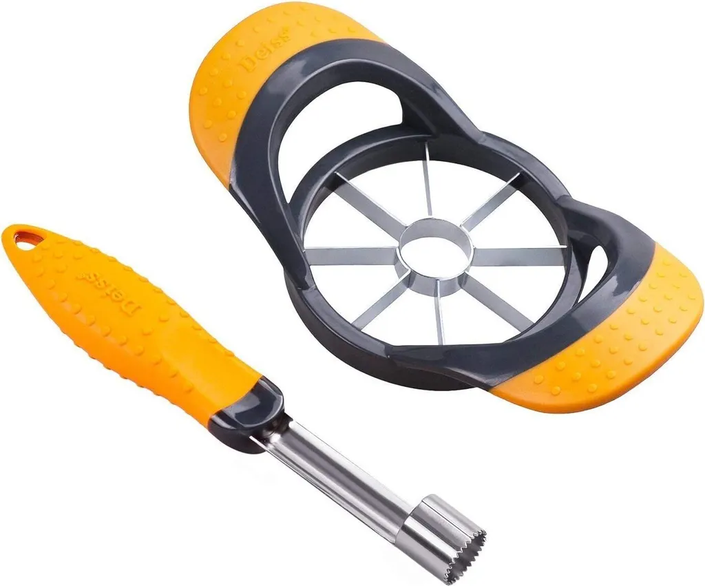 DEISS PRO Apfelschneider & Apfelentkerner Set - Apfelteiler Und Entkerner - Rasiermesserscharfe Edelstahlklingen Mit Ergonomischen, Rutschfesten Griffen - Langlebige Konstruktion - Spülmaschinenfest