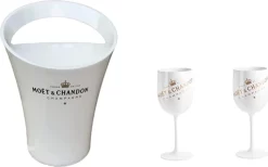Moët & Chandon Ice Impérial Champagner Gläser Inkl. Kühler Weingläser Champagnergläser Weiß