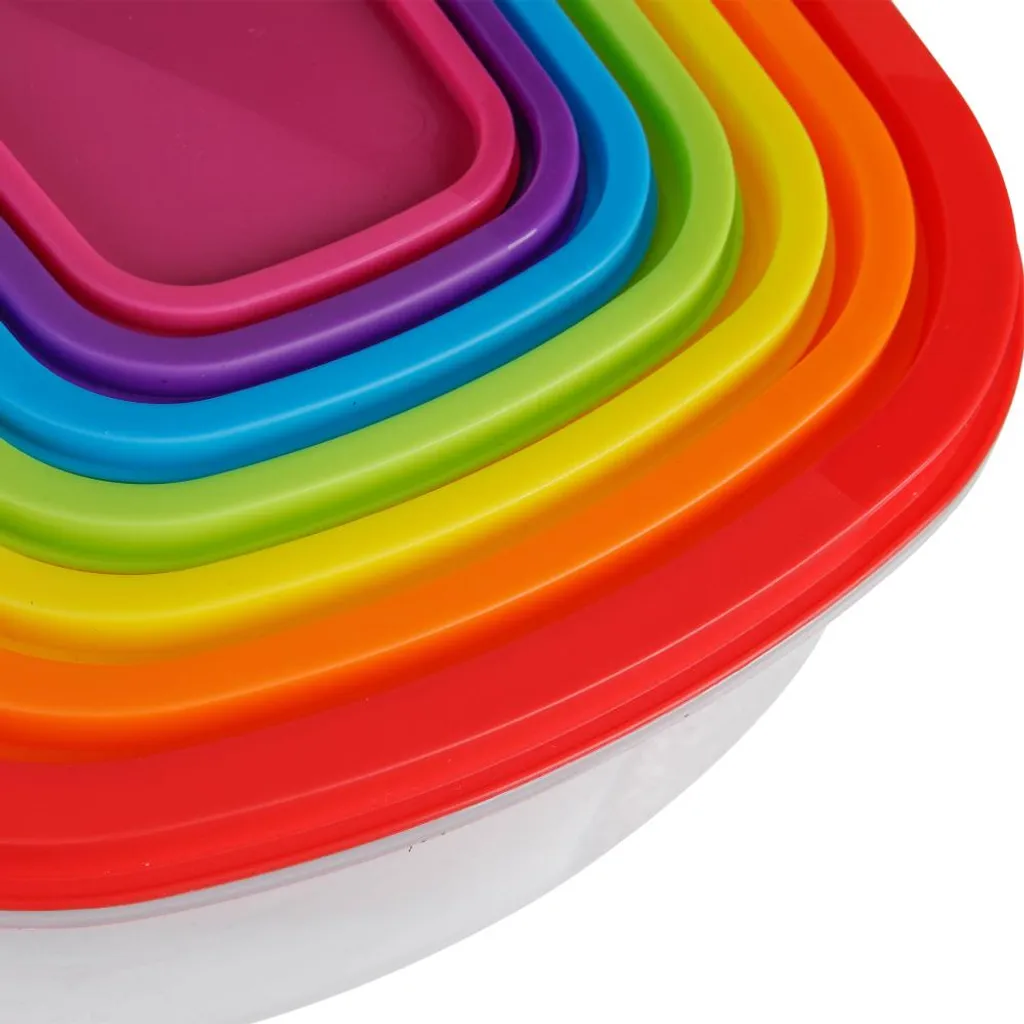 AXENTIA 7-tlg. Vorratsdosen-Set Aus Kunststoff, Rechteckig, 250/450/750/1150/1650/2650/4300 Ml, Farbig Sortiert, Aufbewahrungsdose, Aufbewahrungsbox – Bild 4