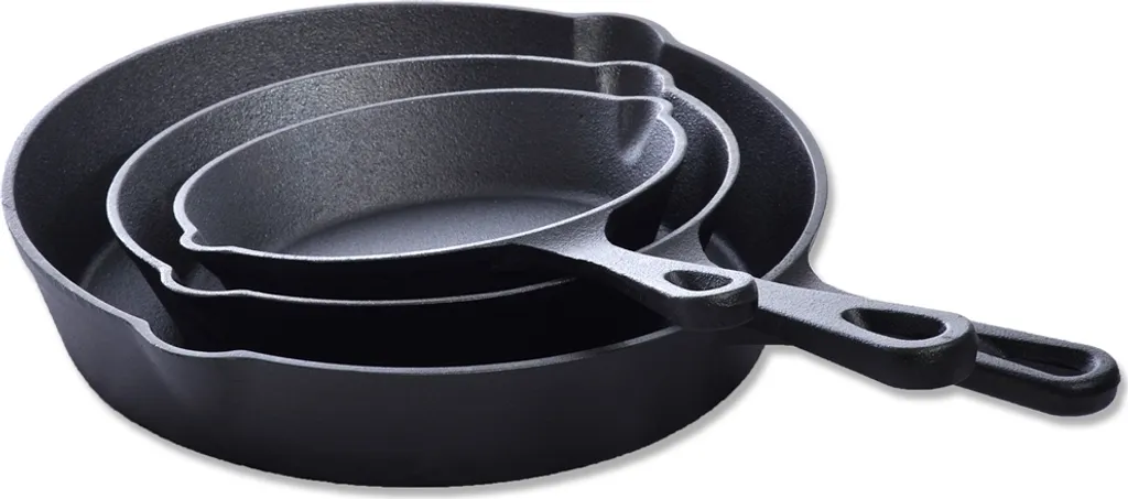 Mucola Bratpfanne Grillpfanne Pfannenset Gusseisen 3 Tlg. Ø25 Ø19 Ø15,5 Cm Griff Herd Gussbratpfanne Steakpfanne Gasherd Induktionsherd Feuer Ofen Herdplatte – Bild 2
