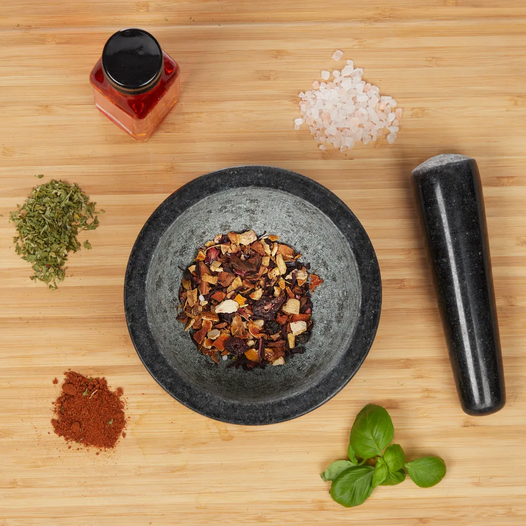 Relaxdays Granit Mörser Mit Stößel Rutschfest – Bild 5