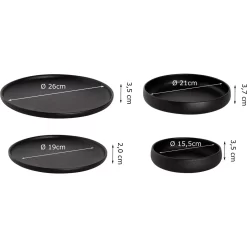 Maastricht Porselein Universe Porzellan Kombiservice 24 Tlg. 6 Pers Schwarz