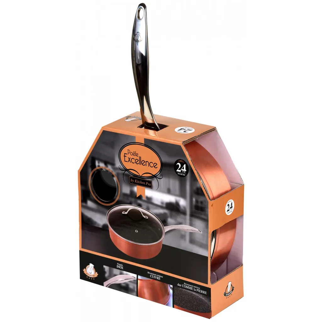 Excellence Sauteuse Ø28 Cm By Kitchen Pro - Schmorpfanne 28cm Mit Deckel, Pfanne, Aus Kupfer Und Rostfreiem Edelstahl, Induktion – Bild 7