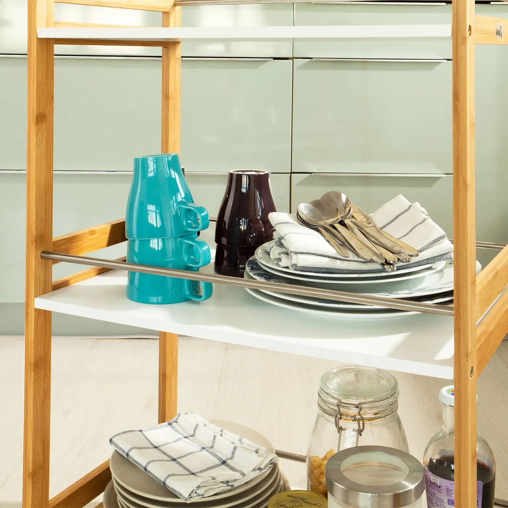 SoBuy Küchenwagen,Servierwagen,Badrollwagen,Küchenregal FKW32-WN – Bild 6