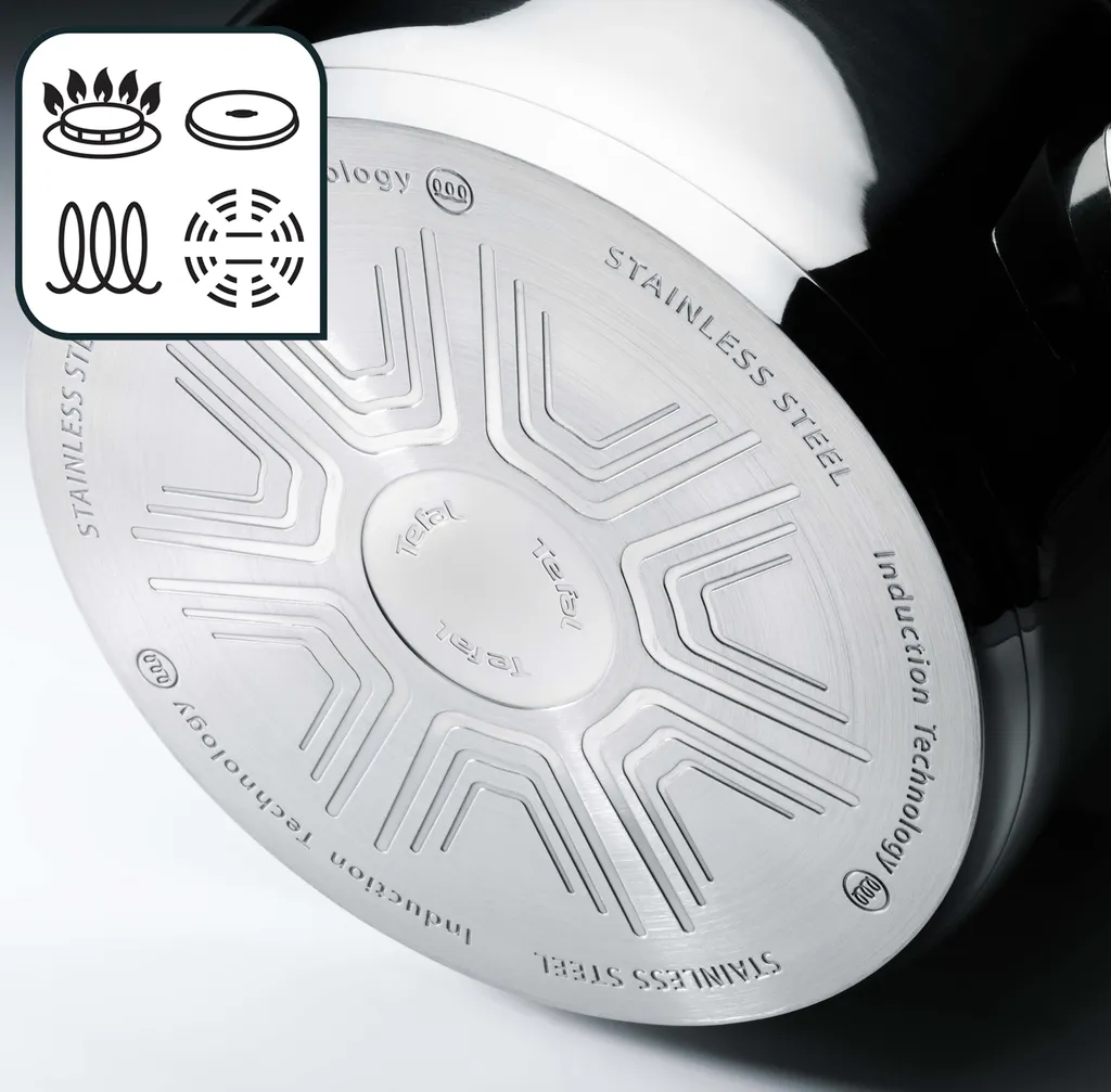 Tefal Duetto Kochgeschirr, 7-Teiliges Set, Stielkasserolle 16 Cm, Kochtöpfe 16/20/24 Cm + Deckel – Bild 4