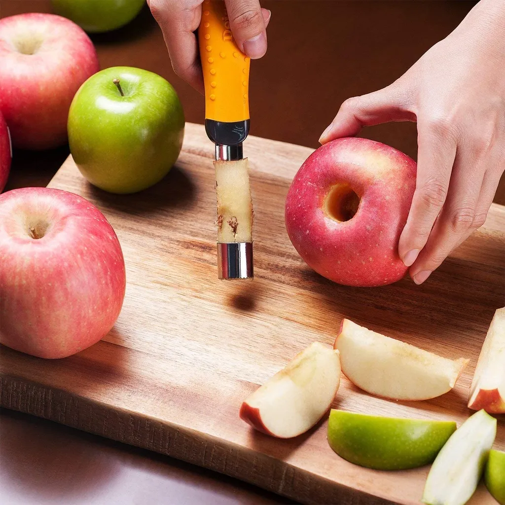 DEISS PRO Apfelschneider & Apfelentkerner Set - Apfelteiler Und Entkerner - Rasiermesserscharfe Edelstahlklingen Mit Ergonomischen, Rutschfesten Griffen - Langlebige Konstruktion - Spülmaschinenfest – Bild 3