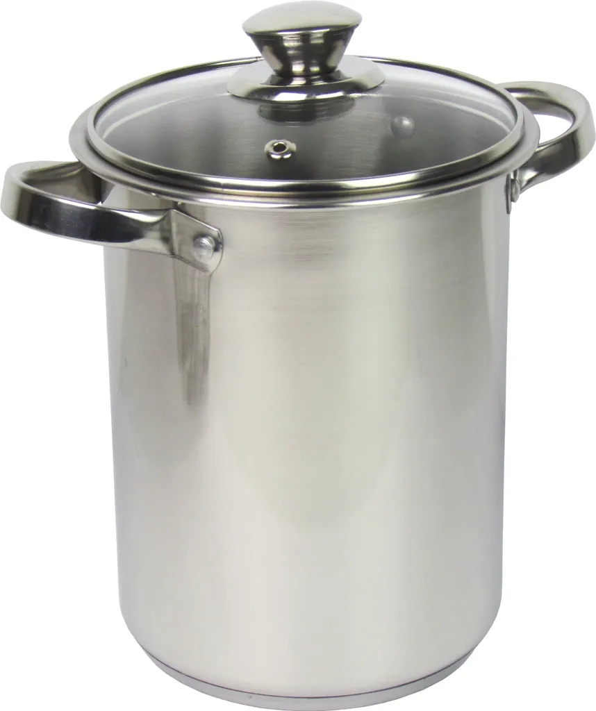 Edelstahl Spargeltopf Mit Siebeinsatz Und Glasdeckel Fassungsvermögen 3,9ltr. Für Alle Herdarten Und Induktion Inkl. Einem Gratis Spargelschäler – Bild 2