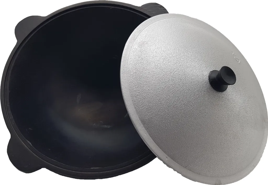 Kazan Gusseisen Mit Edelstahlsieb Usbekischer Kasan 16 Liter – Bild 3